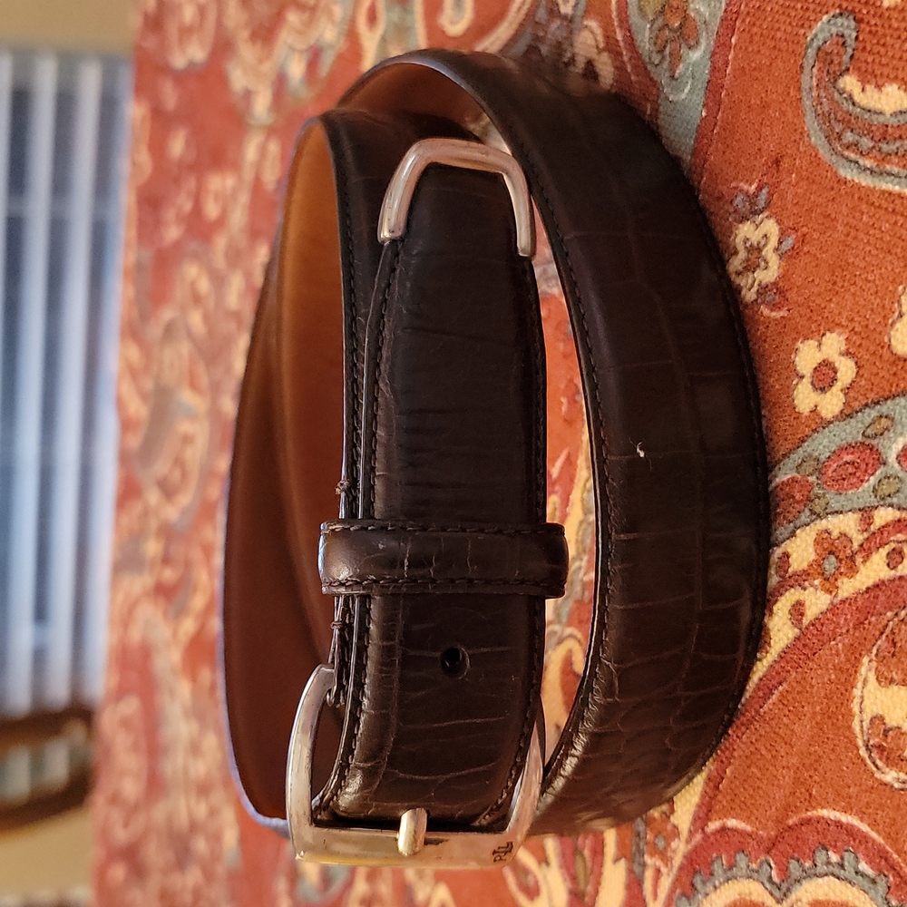 Lauren Ralph Lauren brown embossed leather Size L